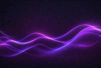 The primary subject of the image is a purple wave, which is the main focus of the scene. The wave is set against a dark background, creating a striking contrast. The visual style of the image is a digital art or illustration, as it appears to be a computer-generated or digitally created piece. The dominant colors in the image are purple and black, giving it a bold and striking appearance.