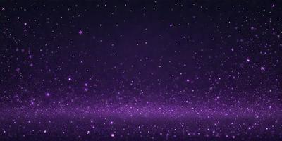 The primary subject of the image is a purple background with a starry night sky. The setting is a dark, star-filled sky, and the visual style is a digital art or illustration. The colors and mood of the image are predominantly purple, creating a serene and peaceful atmosphere.