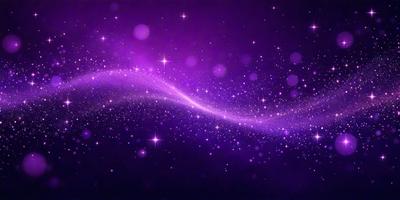 The primary subject of the image is a purple, swirling, and sparkling background. The setting is a dark, starry night, with the purple background illuminating the scene. The visual style is a combination of digital art and illustration, creating a unique and captivating atmosphere. The dominant colors are purple and white, with the purple background providing a sense of depth and contrast to the white stars. The overall mood of the image is serene and dreamy, evoking a sense of wonder and