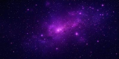 The primary subject of the image is a purple nebula, which is a cloud of gas and dust in space. The setting is a dark, star-filled sky, with the purple nebula as the main focus. The visual style is a combination of a photo and digital art, creating a unique and captivating image. The colors and mood of the image are predominantly purple, giving it a serene and celestial atmosphere.