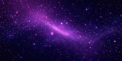 The primary subject of the image is a purple nebula, which is a cloud of gas and dust in space. The setting is a dark, starry sky, with the purple nebula as the main focus. The visual style is a combination of a photo and digital art, creating a unique and captivating image. The colors and mood of the image are predominantly purple, giving it a serene and celestial atmosphere.