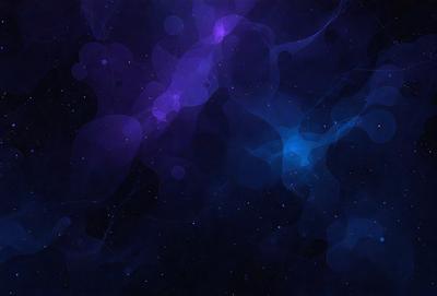 The primary subject of the image is a purple and blue space background with a starry sky. The setting is a dark, star-filled sky, and the visual style is a digital art or illustration. The dominant colors are purple and blue, creating a serene and calming atmosphere.
