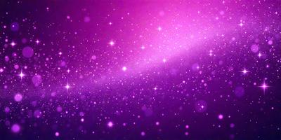 The primary subject of the image is a purple background with a starry pattern. The setting is a space-like environment, and the visual style appears to be a digital art or illustration. The dominant colors are purple and white, creating a calm and serene atmosphere.