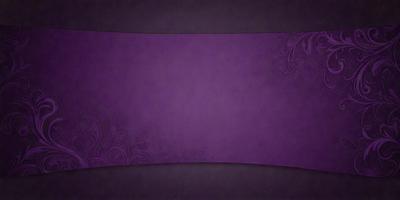 Purple, lavender, and black are the dominant colors in the image. The setting is a purple background with a patterned design. The visual style is a combination of a photo and a digital art, illustration, or drawing. The overall atmosphere is elegant and sophisticated.