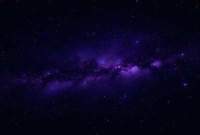 The primary subject of the image is a purple nebula, which is a cloud of gas and dust in space. The setting is a dark, star-filled sky, with the nebula being the main focus of the image. The visual style is a combination of a photo and digital art, creating a unique and captivating representation of the nebula. The colors and mood of the image are predominantly purple, giving it a serene and celestial atmosphere.