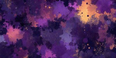 The primary subject of the image is a purple and yellow painting with a purple background. The setting is a painting, and the visual style is a digital art or illustration. The dominant colors are purple and yellow, creating a vibrant and lively atmosphere.