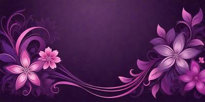 The primary subject of the image is a purple background with a floral design. The setting is a purple background with a floral design, and the visual style is digital art. The dominant colors are purple and pink, creating a calm and serene atmosphere.