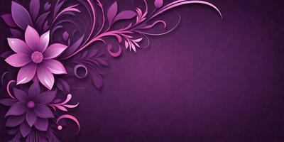 The primary subject of the image is a purple background with a floral design. The setting is a purple wall with a floral pattern, and the visual style is a digital art or illustration. The dominant colors are purple and pink, creating a calm and soothing atmosphere.