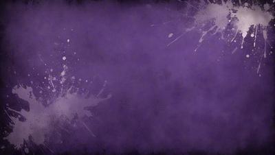 Purple background with white paint splatters.