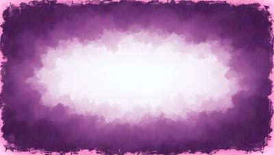 The primary subject of the image is a large, white canvas with a purple background. The setting is a creative artistic space, possibly a studio or gallery. The visual style is a combination of digital art and illustration, creating a unique and artistic atmosphere. The colors and mood are predominantly purple, which adds a sense of creativity and imagination to the scene.