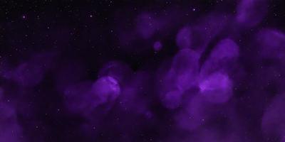 The primary subject of the image is a purple nebula, which is a cloud of gas and dust in space. The setting is a dark, star-filled sky, with the purple nebula as the main focus. The visual style is a combination of a photo and digital art, creating a unique and captivating image. The dominant colors are purple and black, giving the scene a dramatic and mysterious atmosphere.