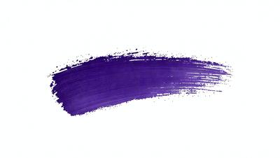 Purple paint splattered on a white background.
