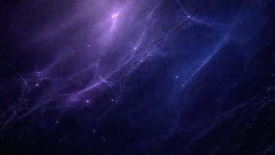 The primary subject of the image is a purple and blue nebula, which is a cloud of gas and dust in space. The setting is a dark, star-filled sky, with the nebula as the main focus. The visual style is a combination of a photo and digital art, creating a unique and captivating image. The dominant colors are purple and blue, giving the scene a serene and celestial atmosphere.