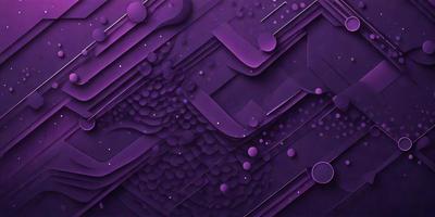 The primary subject of the image is a purple background with a pattern of circles. The setting appears to be a space-themed environment, possibly a futuristic cityscape. The visual style is a combination of digital art and illustration, creating a unique and intriguing design. The dominant colors in the image are purple and various shades of purple, giving the scene a futuristic and otherworldly atmosphere.