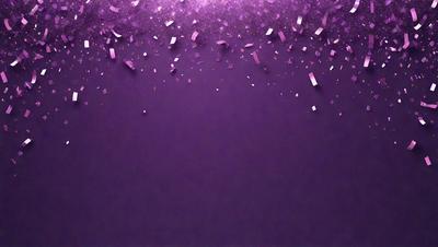 Purple background with pink confetti.