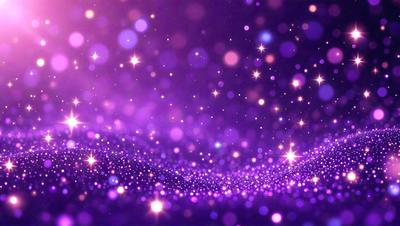 The primary subject of the image is a purple background with a multitude of bright, shining stars. The setting appears to be a night sky, with the stars creating a mesmerizing and captivating visual effect. The visual style of the image is a combination of a photo and digital art, as it captures the beauty of the night sky while also showcasing the intricate details of the stars. The colors and mood of the image are predominantly purple, which adds a sense of calmness and seren