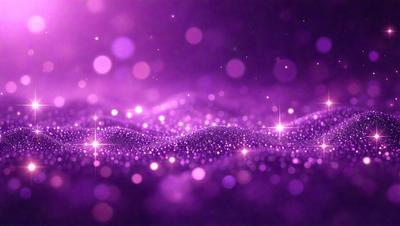The primary subject of the image is a purple background with a pattern of bright, shiny, and sparkling lights. The setting appears to be a dark, purple space, and the visual style is a combination of a photo and digital art. The colors and mood of the image are predominantly purple, with the bright lights adding a sense of energy and excitement to the scene.
