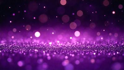 The primary subject of the image is a purple background with a pattern of white dots. The setting appears to be a dark room, and the visual style is a close-up of the purple background with the white dots. The colors and mood of the image are predominantly purple and dark, creating a moody and atmospheric scene.