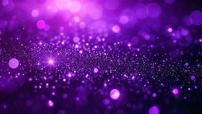 The primary subject of the image is a purple background with a multitude of purple and white sparkles. The setting is a dark background, which contrasts with the bright sparkles. The visual style is a digital art or illustration, as the sparkles are created through a pattern or texture. The colors and mood of the image are predominantly purple, creating a sense of calmness and serenity.