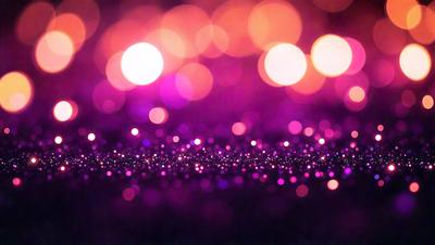 The primary subject of the image is a purple background with a pattern of bright, glowing lights. The setting appears to be a dark room, and the visual style is a combination of a photo and digital art. The colors and mood of the image are predominantly purple, with the bright lights adding a sense of energy and vibrancy to the scene.