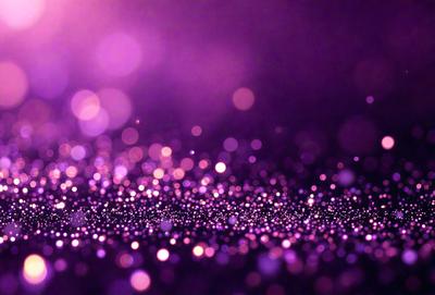The primary subject of the image is a purple background with a pattern of bright, shining lights. The setting appears to be a dark room, and the visual style is a combination of a photo and digital art. The colors and mood of the image are predominantly purple, with the bright lights adding a sense of energy and vibrancy to the scene.