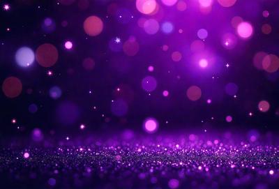 The primary subject of the image is a purple background with a pattern of purple stars. The setting is a dark room, and the visual style appears to be a digital art or illustration. The dominant colors are purple and black, creating a moody and atmospheric scene.
