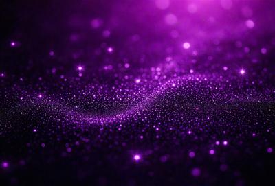 The primary subject of the image is a purple background with a pattern of bright, shining stars. The setting appears to be a dark, starry night, with the purple background providing a contrasting and visually striking backdrop. The visual style of the image is a combination of a photo and digital art, creating a unique and eye-catching effect. The colors and mood of the image are predominantly purple, with the bright stars adding a sense of energy and excitement to the scene.