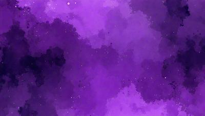 The primary subject of the image is a purple, cloudy sky with a few stars visible. The setting is a space background, and the visual style is a digital art or illustration. The dominant colors are purple and blue, creating a calm and serene atmosphere.