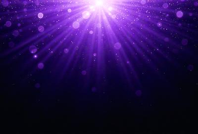 The primary subject of the image is a purple light source, which appears to be a bright light or a purple star. The setting is a dark background, which contrasts with the purple light source. The visual style of the image is a combination of a photo and digital art, creating a unique and eye-catching effect. The colors and mood of the image are predominantly purple, giving it a calming and serene atmosphere.