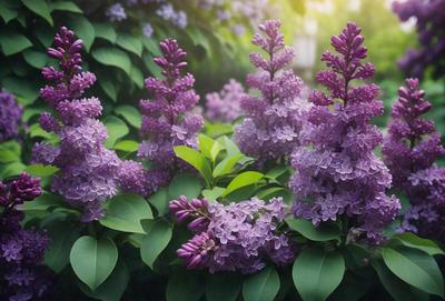 Purple flowers in a garden setting.