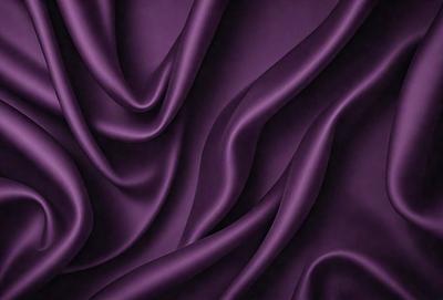 Purple fabric with a pattern of swirls and waves.
