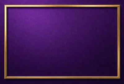 Purple frame, gold trim, purple background.