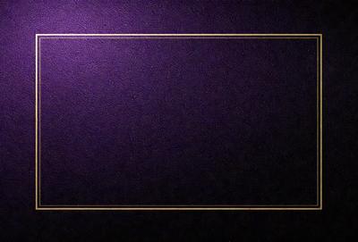 Purple background with gold trim.