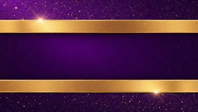 The primary subject of the image is a gold frame with a purple background. The setting is a night sky, and the visual style is a combination of a photo and digital art. The colors and mood of the image are predominantly purple and gold, creating a warm and inviting atmosphere.