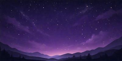 The primary subject of the image is the night sky, which is filled with stars. The setting is a mountainous area, with the mountains visible in the background. The visual style is a photo, capturing the beauty of the night sky and the mountain range. The colors and mood of the image are predominantly dark and serene, with the stars and the mountains creating a sense of tranquility and wonder.