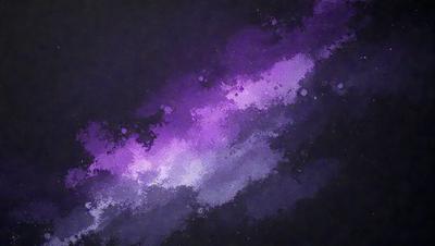 The primary subject of the image is a purple and blue galaxy, which is the main object, scene, or focus of the image. The setting or background is a dark, starry sky, and the visual style is a digital art or illustration. The dominant colors in the image are purple and blue, creating a serene and peaceful atmosphere.