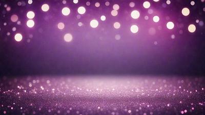 The primary subject of the image is a purple background with a pattern of sparkling lights. The setting is a dark room, and the visual style is a combination of a photo and digital art. The dominant colors are purple and pink, creating a warm and inviting atmosphere.