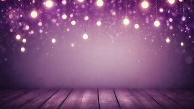 The primary subject of the image is a purple background with a pattern of lights. The setting is a white wall, and the visual style is a combination of digital art and illustration. The dominant colors are purple and white, creating a calm and serene atmosphere.