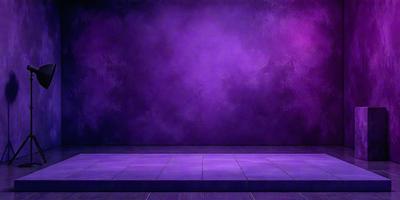 Purple wall with purple and white clouds.