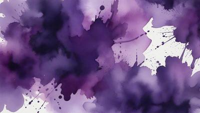 The primary subject of the image is a purple splash of paint, which is the main focus of the scene. The setting is a white background, which contrasts with the purple splash. The visual style is a combination of a photo and digital art, creating a unique and artistic representation of the purple splash. The colors and mood of the image are predominantly purple, with a slightly moody atmosphere.
