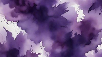 The primary subject of the image is a purple and white painting or drawing, featuring a purple background with white splatters. The setting is an artistic environment, and the visual style appears to be a combination of digital art and illustration. The dominant colors in the image are purple and white, creating a calm and soothing atmosphere.