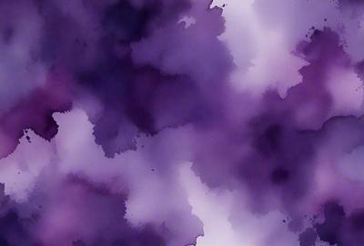 The primary subject of the image is a purple and blue cloudy sky. The setting is a cloudy sky with a purple and blue hue. The visual style is a digital art or illustration, as the sky appears to be a painting or drawing. The colors and mood of the image are predominantly purple and blue, creating a calm and serene atmosphere.
