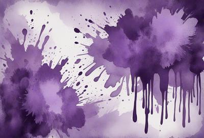 The primary subject of the image is a purple splash of paint, which is the main object, scene, or focus of the image. The setting or background of the image is a purple and white surface, which is visible. The visual style of the image is digital art, as it is a digital painting. The dominant colors of the image are purple and white, creating a calm and soothing atmosphere.
