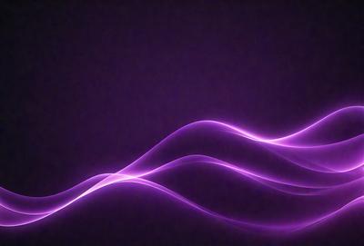 The primary subject of the image is a purple wave, which appears to be a digital art or illustration. The setting is a dark background, and the visual style gives the impression of a futuristic or surreal scene. The dominant colors are purple and pink, creating a mood of mystery and intrigue.