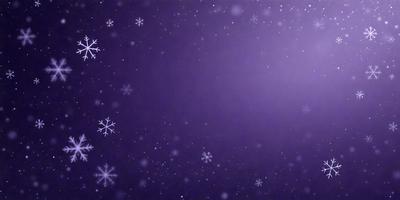 The primary subject of the image is a purple background with a pattern of snowflakes. The setting is a night sky, and the visual style is a digital art or illustration. The dominant colors are purple and white, creating a calm and serene atmosphere.