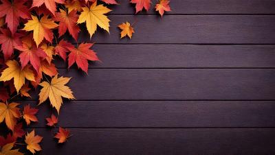 The primary subject of the image is a wooden wall with a purple background. The setting is a room with a wooden surface. The visual style is a photo, and the dominant colors are purple and orange. The overall atmosphere is warm and inviting.