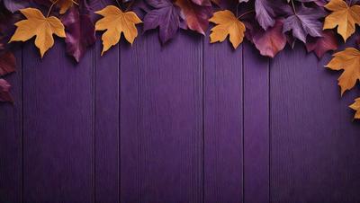 The primary subject of the image is a purple wall with a wooden texture. The setting is a room with a wooden wall, and the visual style is a photo. The dominant colors are purple and brown, creating a warm and cozy atmosphere.