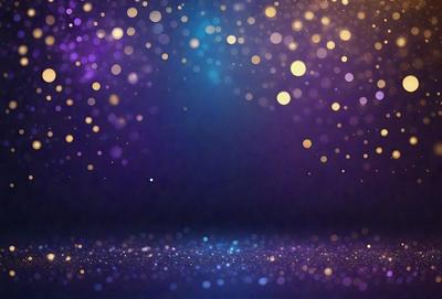 The primary subject of the image is a purple background with a blue hue, featuring a pattern of bright, shining lights. The setting appears to be a dark room, with the lights creating a visually striking and captivating atmosphere. The visual style of the image is a combination of digital art and illustration, with the lights creating a unique and eye-catching pattern. The colors and mood of the image are predominantly purple and blue, giving it a calm and serene feel.