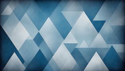 The primary subject of the image is a blue and white geometric pattern. The setting is a blue background, and the visual style appears to be a digital art or illustration. The dominant colors are blue and white, creating a calm and soothing atmosphere.