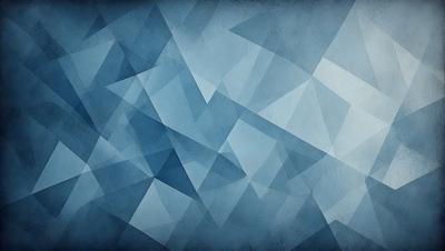 The primary subject of the image is a blue and white geometric pattern. The setting is a blue background, and the visual style appears to be a digital art or illustration. The dominant colors are blue and white, creating a calm and soothing atmosphere.